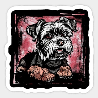 Retro Art Yorkshire Terrier Dog Lover Sticker